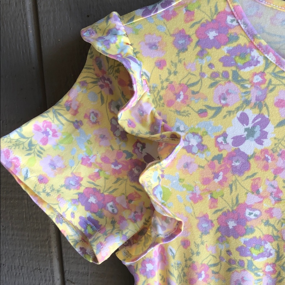 BCBGirls Yellow Floral Ruffle Dress - Picture 4 of 6